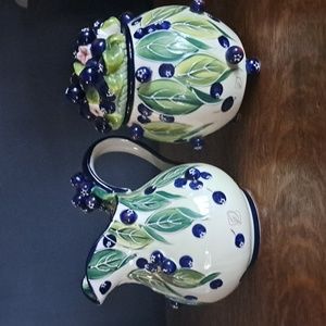 Blue Sky 2004 Jill McCall BLUEBERRIES cream and sugar.. never used
